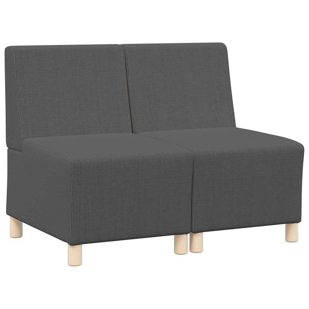 vidaXL Modular Armless Sofa 2 pcs Dark Grey 55 x 74 x 82 cm