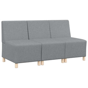 vidaXL Modular Armless Sofa 3 pcs Light Grey 55 x 74 x 82 cm Fabric