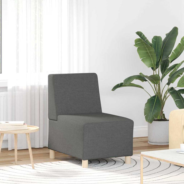 vidaXL Modular Armless Sofa 3 pcs Dark Gray 55 x 74 x 82 cm Fabric