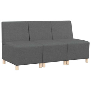 vidaXL Modular Armless Sofa 3 pcs Dark Gray 55 x 74 x 82 cm Fabric