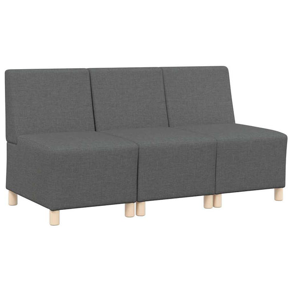 vidaXL Modular Armless Sofa 3 pcs Dark Gray 55 x 74 x 82 cm Fabric