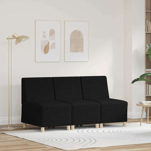 vidaXL Modular Armless Sofa 3 pcs Black 55 x 74 x 82 cm Fabric