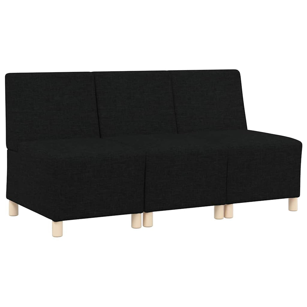 vidaXL Modular Armless Sofa 3 pcs Black 55 x 74 x 82 cm Fabric