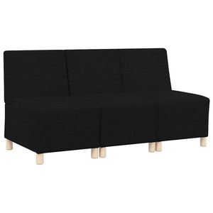 vidaXL Modular Armless Sofa 3 pcs Black 55 x 74 x 82 cm Fabric