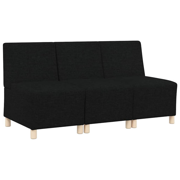 vidaXL Modular Armless Sofa 3 pcs Black 55 x 74 x 82 cm Fabric