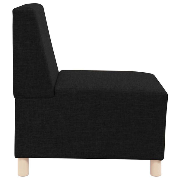 vidaXL Modular Armless Sofa 3 pcs Black 55 x 74 x 82 cm Fabric