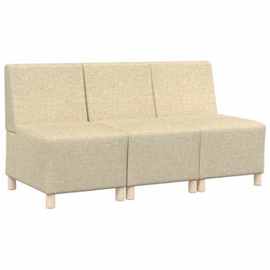 vidaXL Modular Armless Sofa 3 pcs Cream 55 x 74 x 82 cm Fabric