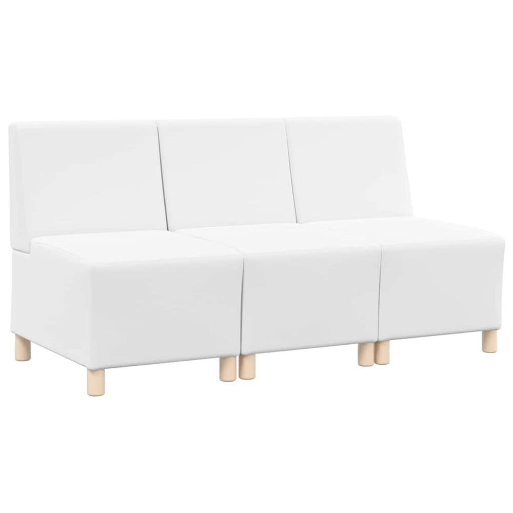 vidaXL Modular Armless Sofa 3 pcs White 55 x 74 x 82 cm Faux Leather