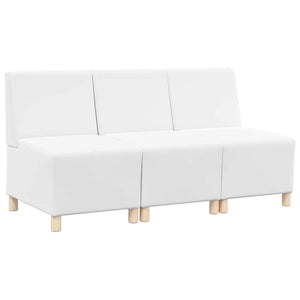 vidaXL Modular Armless Sofa 3 pcs White 55 x 74 x 82 cm Faux Leather