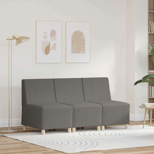 vidaXL Modular Armless Sofa 3 pcs Light Grey 55 x 74 x 82 cm