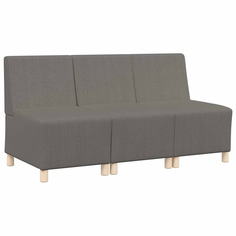 vidaXL Modular Armless Sofa 3 pcs Light Grey 55 x 74 x 82 cm