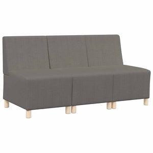 vidaXL Modular Armless Sofa 3 pcs Light Grey 55 x 74 x 82 cm