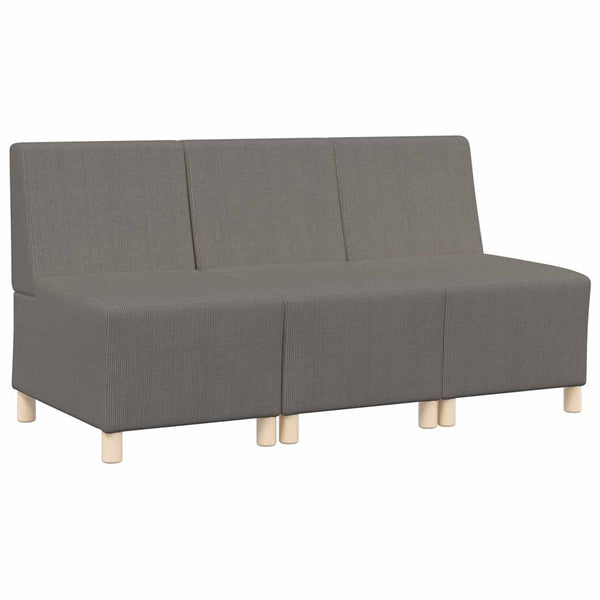 vidaXL Modular Armless Sofa 3 pcs Light Grey 55 x 74 x 82 cm