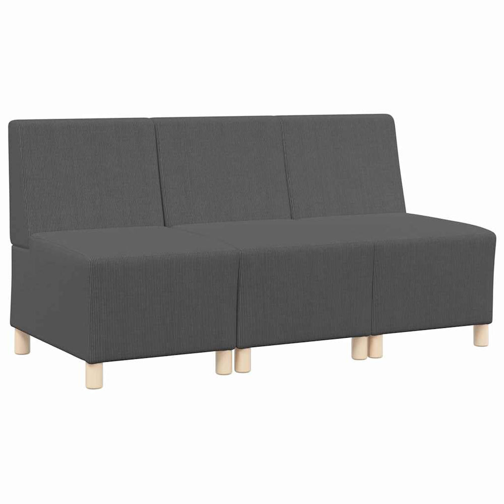 vidaXL Modular Armless Sofa 3 pcs Dark Gray 55 x 74 x 82 cm
