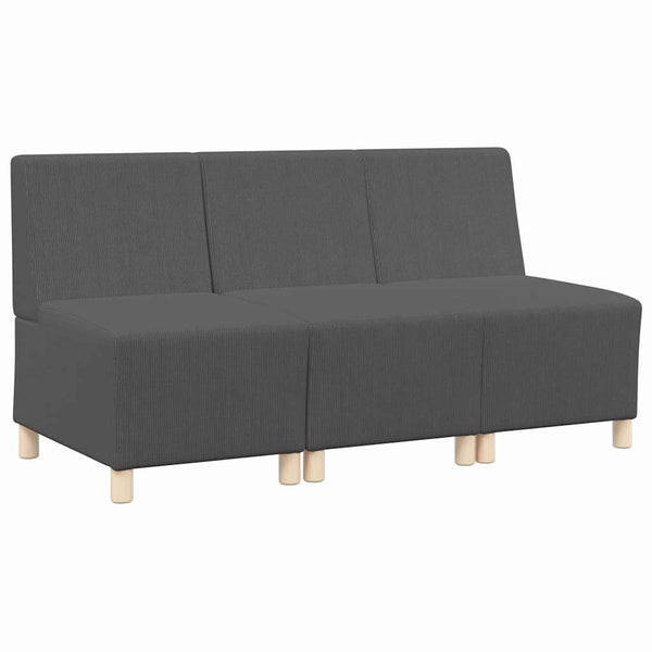 vidaXL Modular Armless Sofa 3 pcs Dark Gray 55 x 74 x 82 cm