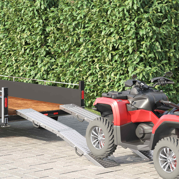vidaXL Foldable Ramp 200kg per Ramp 2 pcs Silver 166 x 23 x 4.5 cm