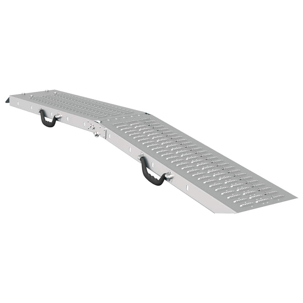 vidaXL Foldable Ramp 200kg per Ramp 2 pcs Silver 166 x 23 x 4.5 cm