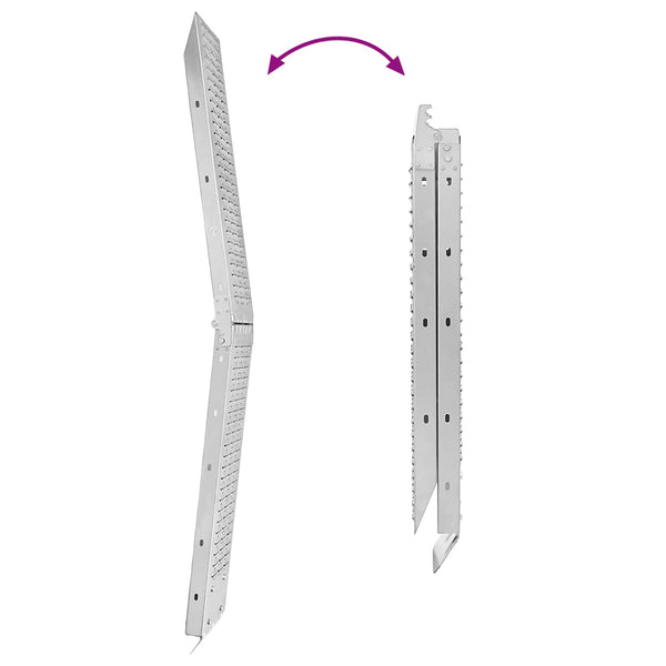vidaXL Foldable Ramp 200kg per Ramp 2 pcs Silver 166 x 23 x 4.5 cm
