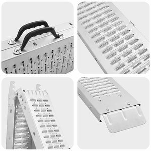 vidaXL Folding Ramp 200kg per Ramp 2 pcs. Silver 186 x 23 x 4.5 cm