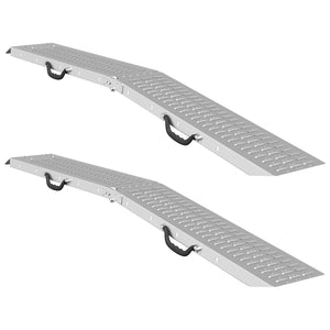 vidaXL Folding Ramp 200kg per Ramp 2 pcs. Silver 186 x 23 x 4.5 cm