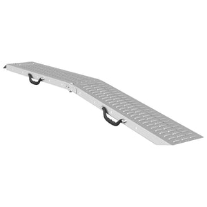 vidaXL Folding Ramp 200kg per Ramp 2 pcs. Silver 186 x 23 x 4.5 cm