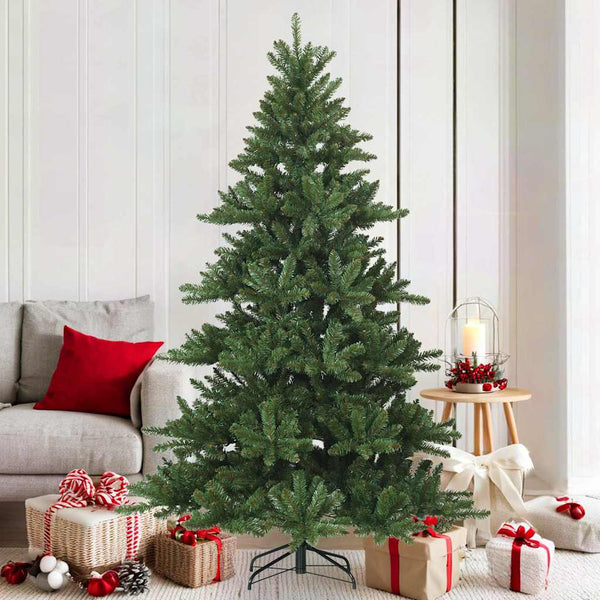 vidaXL Artificial Foldable Christmas Tree Green 180 cm PVC, Steel