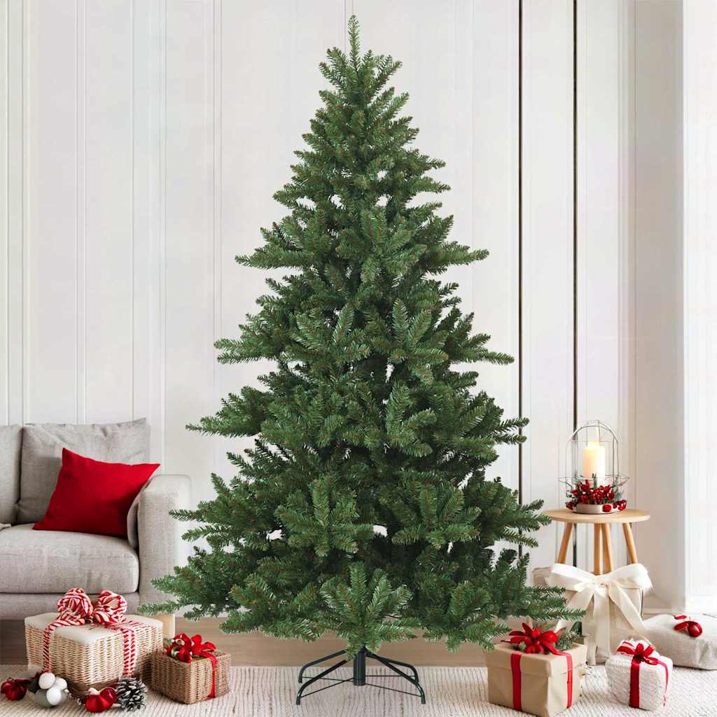 vidaXL Artificial Foldable Christmas Tree Green 210 cm PVC, Steel