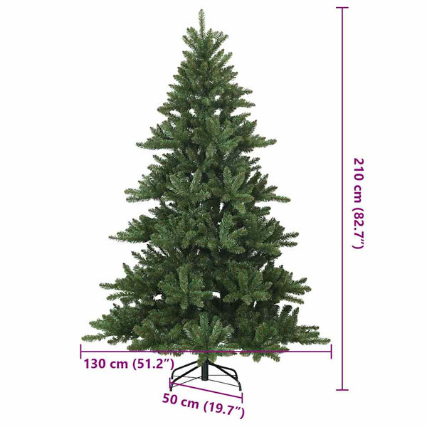 vidaXL Artificial Foldable Christmas Tree Green 210 cm PVC, Steel