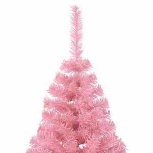 vidaXL Pre-Lit Artificial Christmas Tree Pink 210 cm PVC