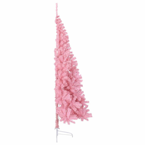 vidaXL Pre-Lit Artificial Christmas Tree Pink 210 cm PVC
