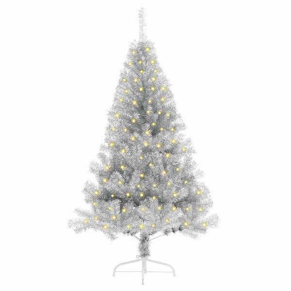 Künstlicher Weihnachtsbaum Silber Vorbeleuchtet 150cm