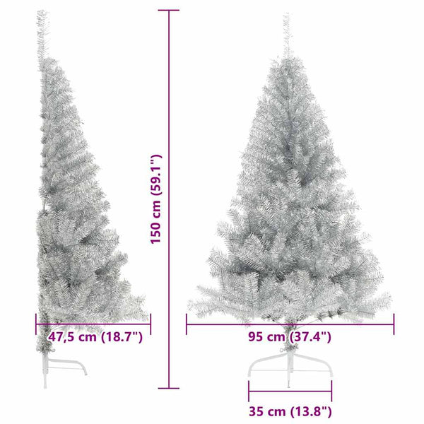 Künstlicher Weihnachtsbaum Silber Vorbeleuchtet 150cm