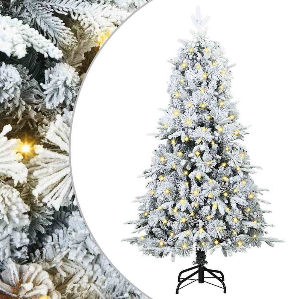 vidaXL Artificial Folding Christmas Tree White 150 cm PE and PVC