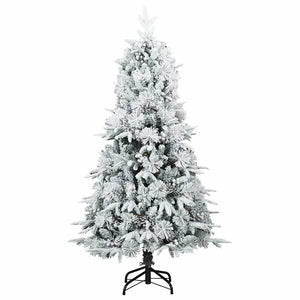 vidaXL Artificial Folding Christmas Tree White 150 cm PE and PVC