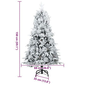 vidaXL Artificial Folding Christmas Tree White 150 cm PE and PVC