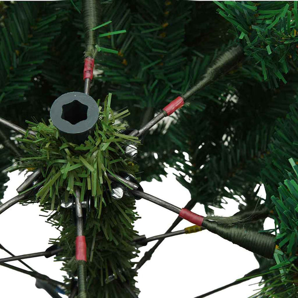 vidaXL Artificial Christmas Tree with 300 LEDs Green 210 cm PE and PVC