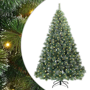vidaXL Artificial Christmas Tree with 300 LEDs Green 210 cm PE and PVC