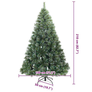 vidaXL Artificial Christmas Tree with 300 LEDs Green 210 cm PE and PVC