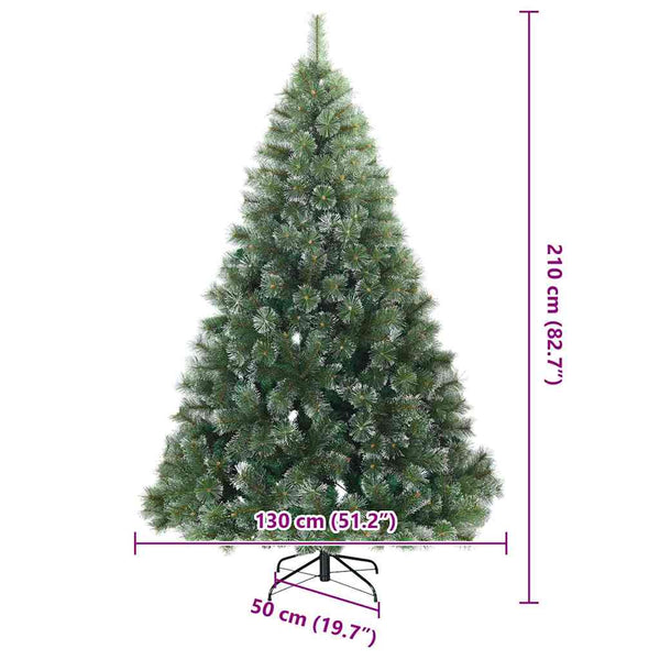 vidaXL Artificial Christmas Tree with 300 LEDs Green 210 cm PE and PVC