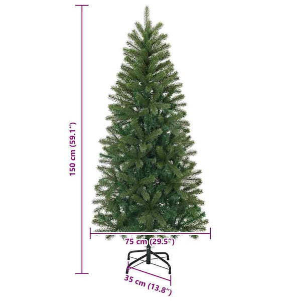 vidaXL Artificial Christmas Tree Green 150 cm PVC, PE and Steel