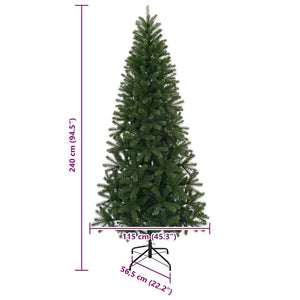 vidaXL Artificial Christmas Tree Green 240 cm PVC, PE and Steel