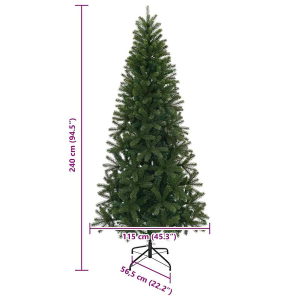 vidaXL Artificial Christmas Tree Green 240 cm PVC, PE and Steel