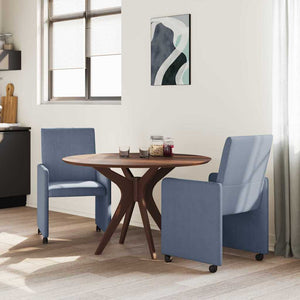 Esszimmerstühle mit Rollen, 2er Set, Blau
