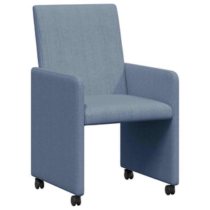 Esszimmerstühle mit Rollen, 2er Set, Blau