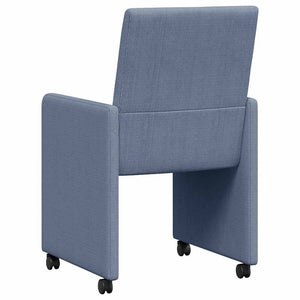 Esszimmerstühle mit Rollen, 2er Set, Blau