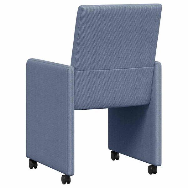 Esszimmerstühle mit Rollen, 2er Set, Blau