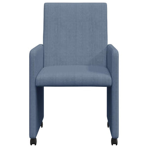 Esszimmerstühle mit Rollen, 2er Set, Blau
