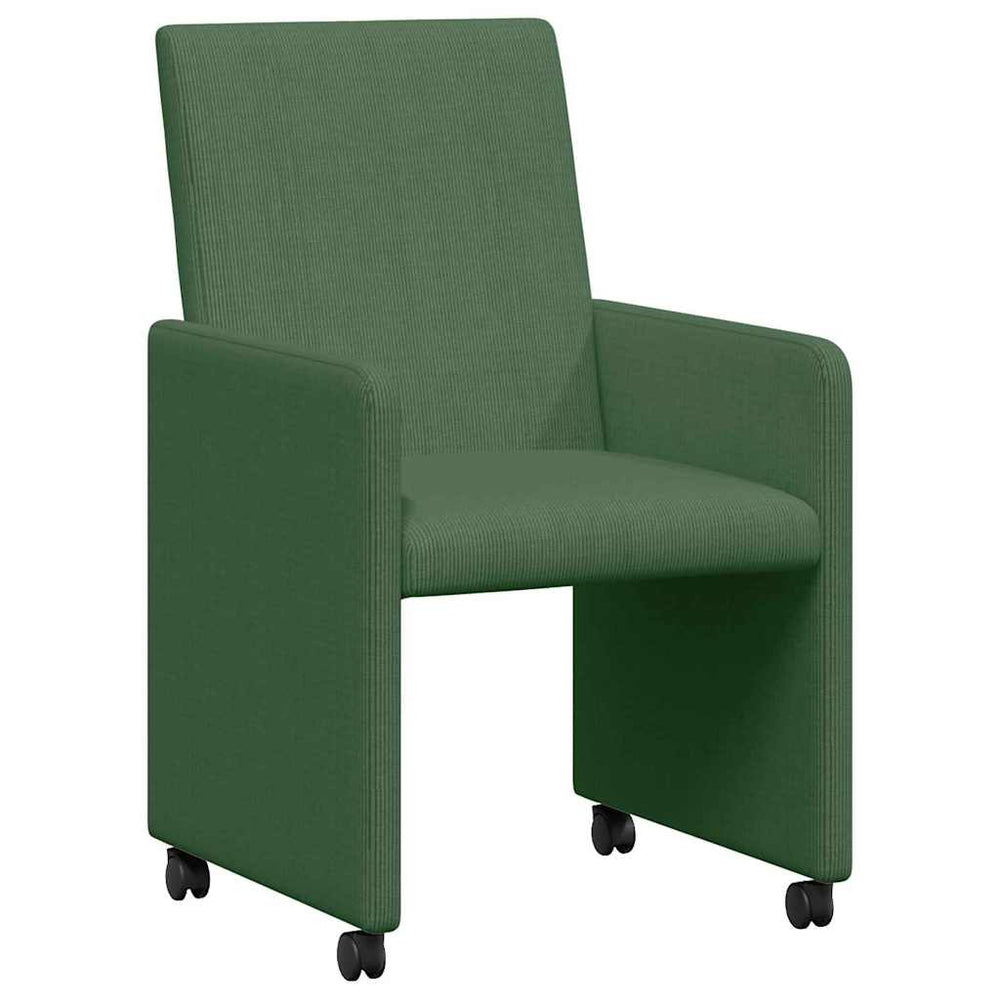 Esszimmerstühle mit Rollen Grau-Grün, 2er-Set