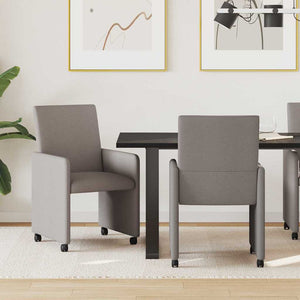 Esszimmerstühle mit Rollen, 2er-Set Taupe