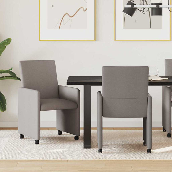 Esszimmerstühle mit Rollen, 2er-Set Taupe